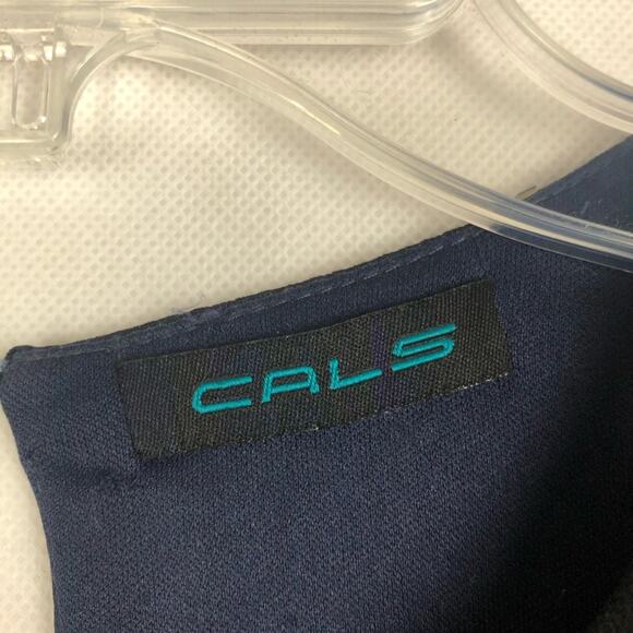 CALS Blue Chiffon Sheath Floral Dress - Picture 2 of 10